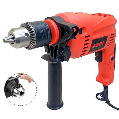 CHESTON 13mm 650 watts Impact Drill Machine Reversible Hammer Driver Variable Speed Screwdriver - Drill Only (Red)