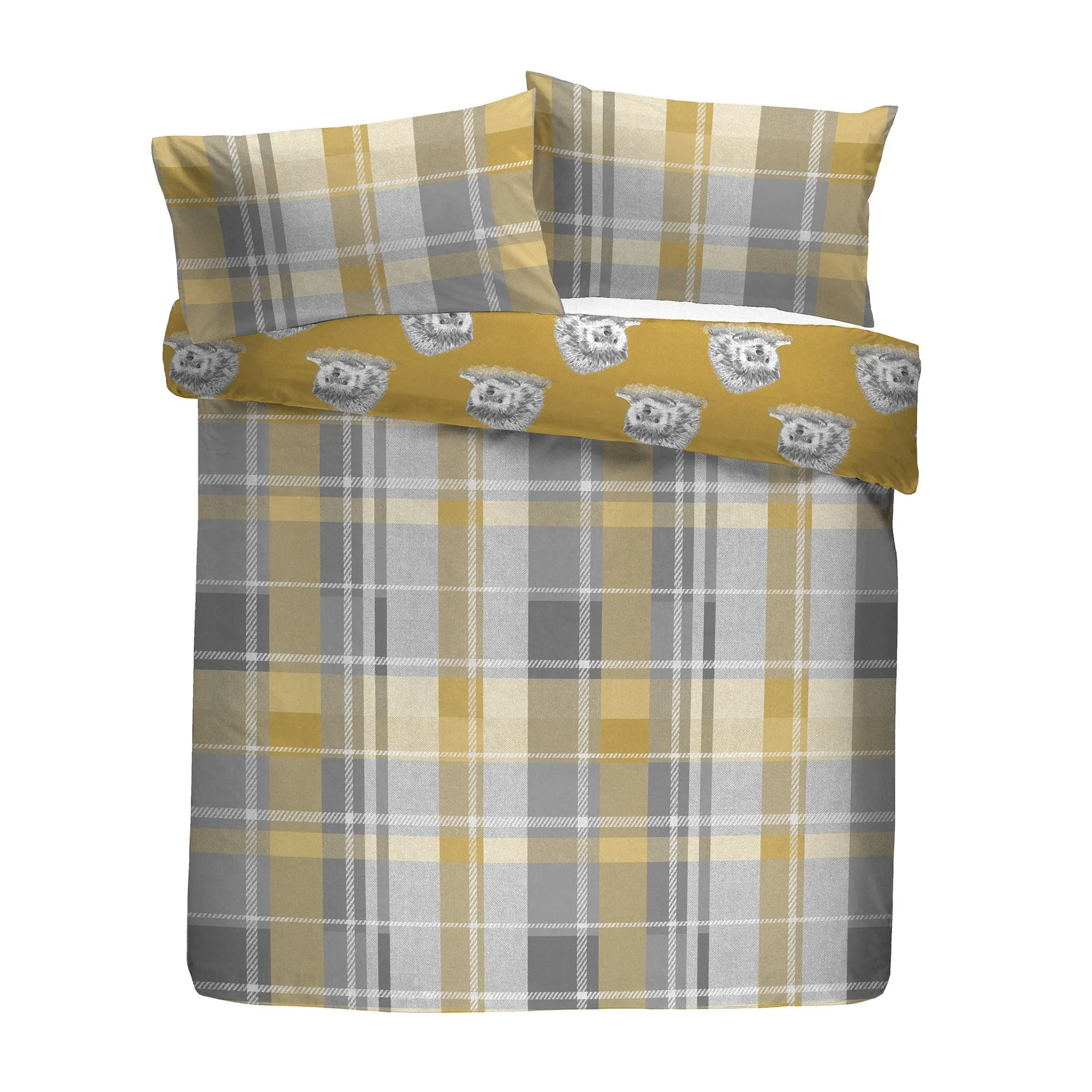 Colville Check Duvet Cover Set by Dreams & Drapes Lodge in Ochre