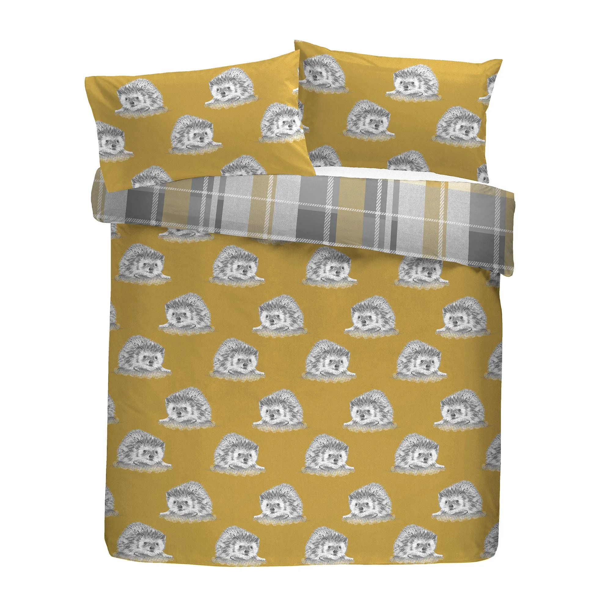 Colville Check Duvet Cover Set by Dreams & Drapes Lodge in Ochre