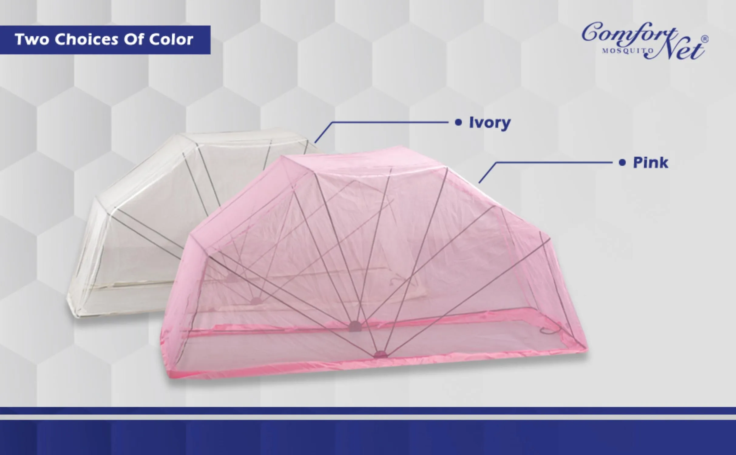 Comfort Mosquito Net Foldable Poly Cotton Mosquito Net (6 x 6 Pink- King Bed Size)