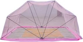 Comfort Mosquito Net Foldable Poly Cotton Mosquito Net (6 x 6 Pink- King Bed Size)