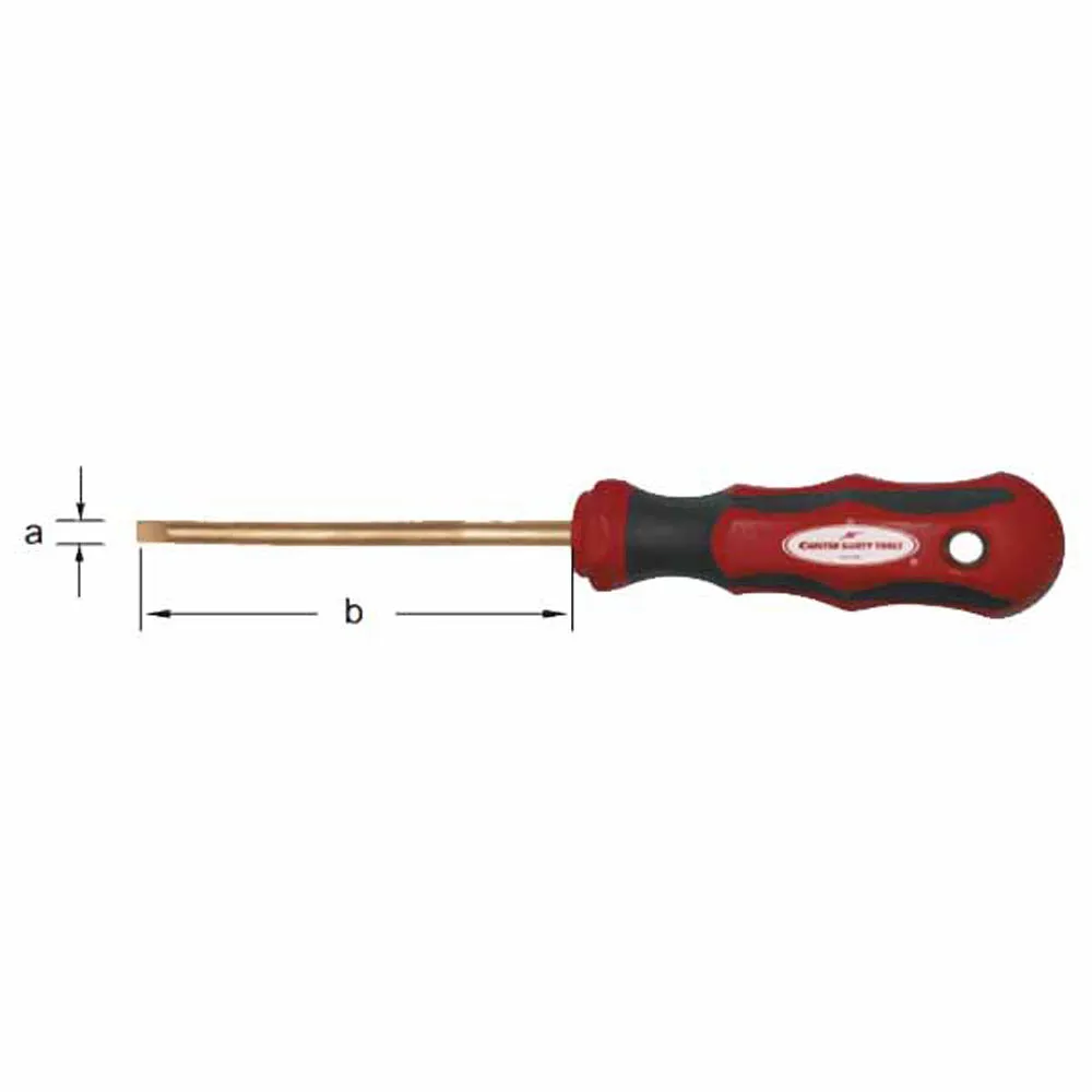 CS Unitec Ex801-4B Copper Beryllium Non-Sparking, Non-Magnetic, Corrosion Resistant Flat Head Screwdriver 3/16" (4 mm)