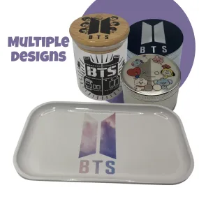 Cute BTS BT21 Spice Grinder, Stash Jar, Rolling Tray Set