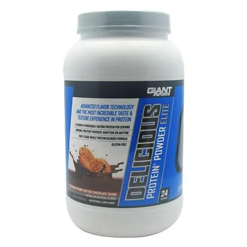 Delicious Protein Elite Peanut Butter Chocolate 2 lbs By Giant Sports Products