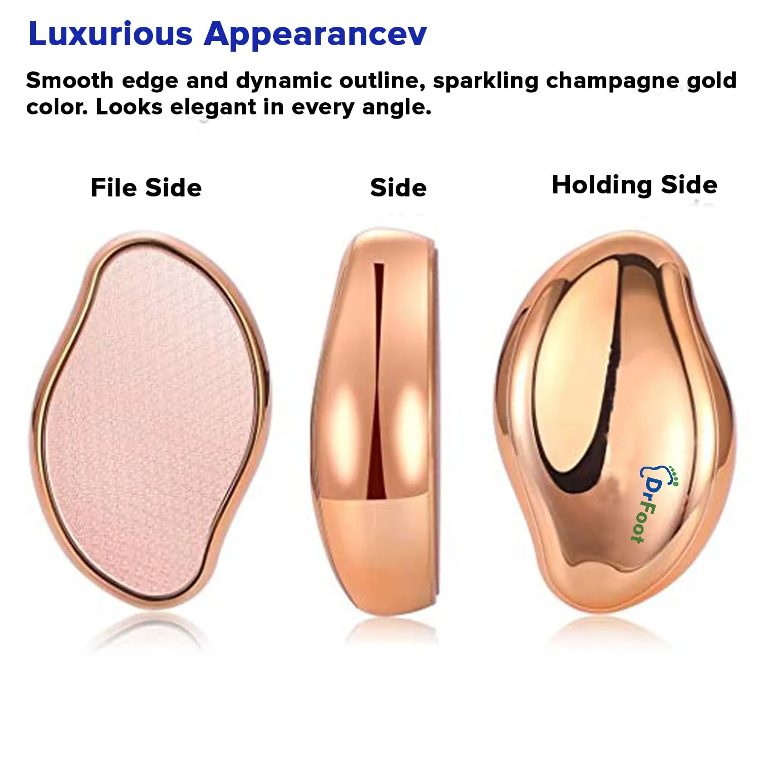 Dr Foot Glass File Callus Remover | For Feet, Dead Skin, Callus Remover | NANO GLASS CRYSTAL Removes Hard Skin, Leaves Feet Smooth | Foot Scraper Rasp LATEST INNOVATION - ROSE GOLD (Pack of 10)