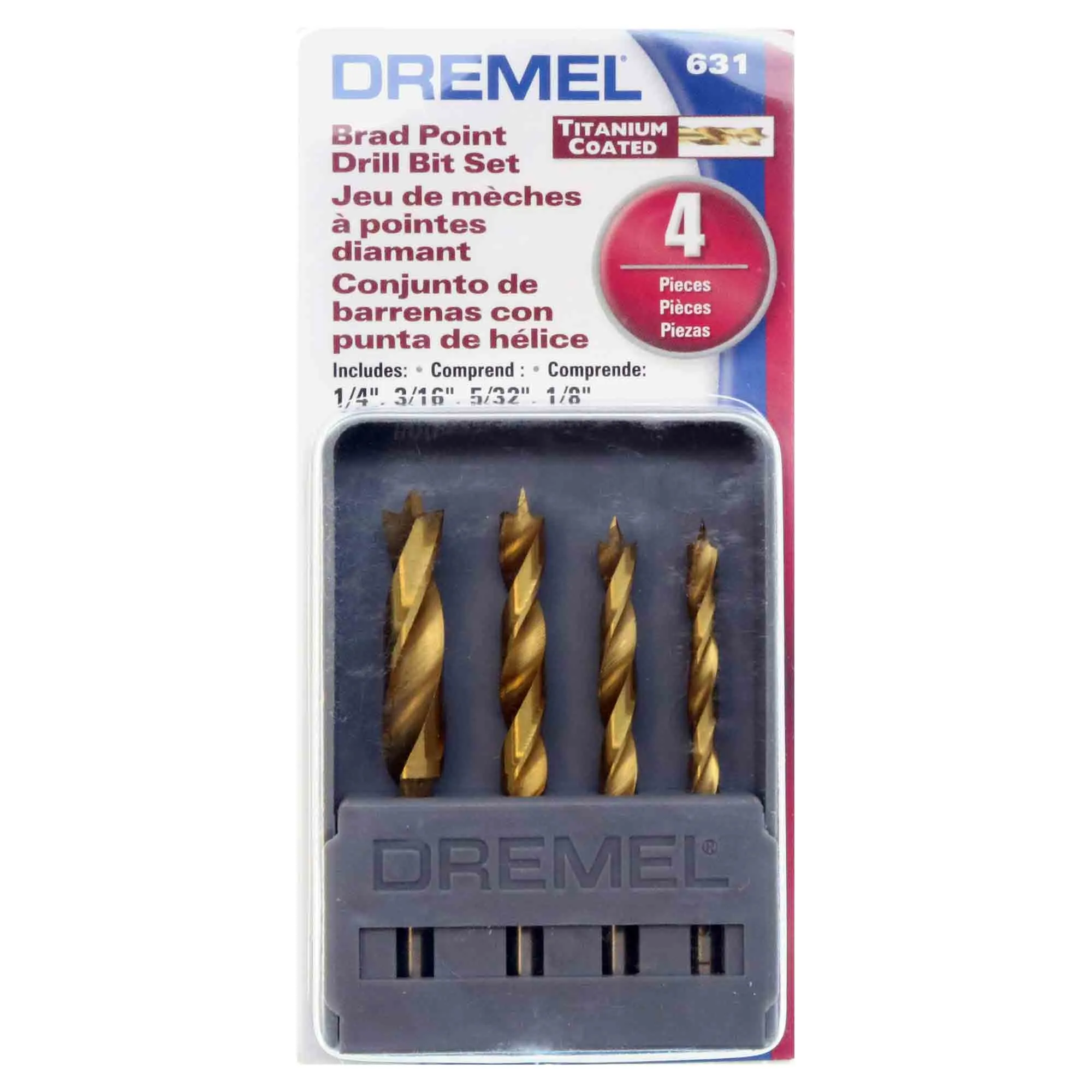 Dremel 631 -Brad Point Drill Bit Set -  4pc