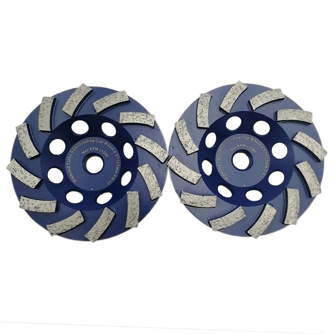 DT-DIATOOL Diamond Segmented Turbo Row Cup Grinding Wheel with 5/8-11 Thread for Concrete Hard Stone 4''/4.5''/5''/7''