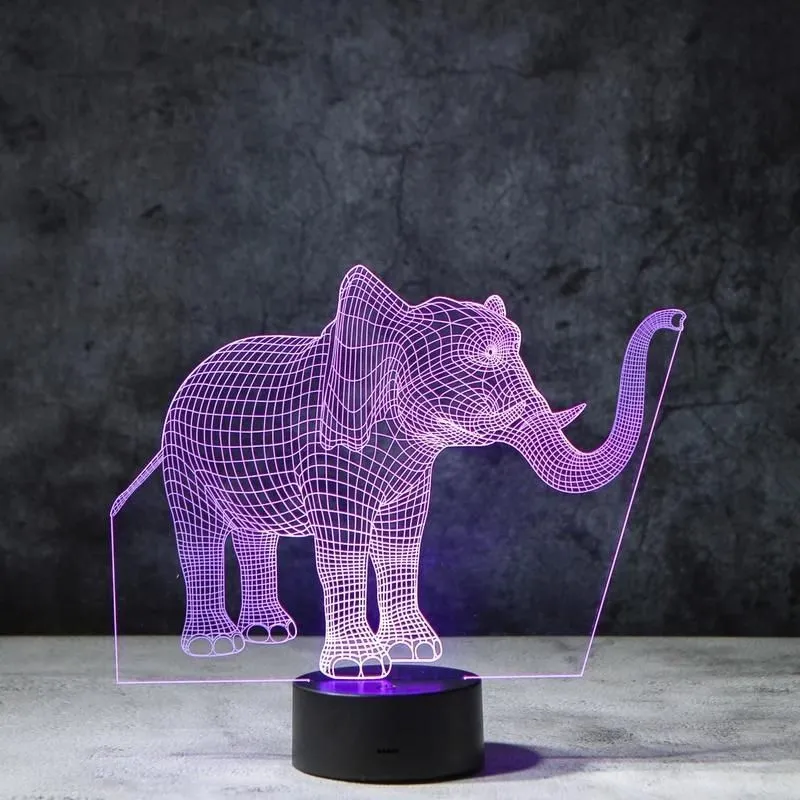 Elephant 3D Illusion Lamp