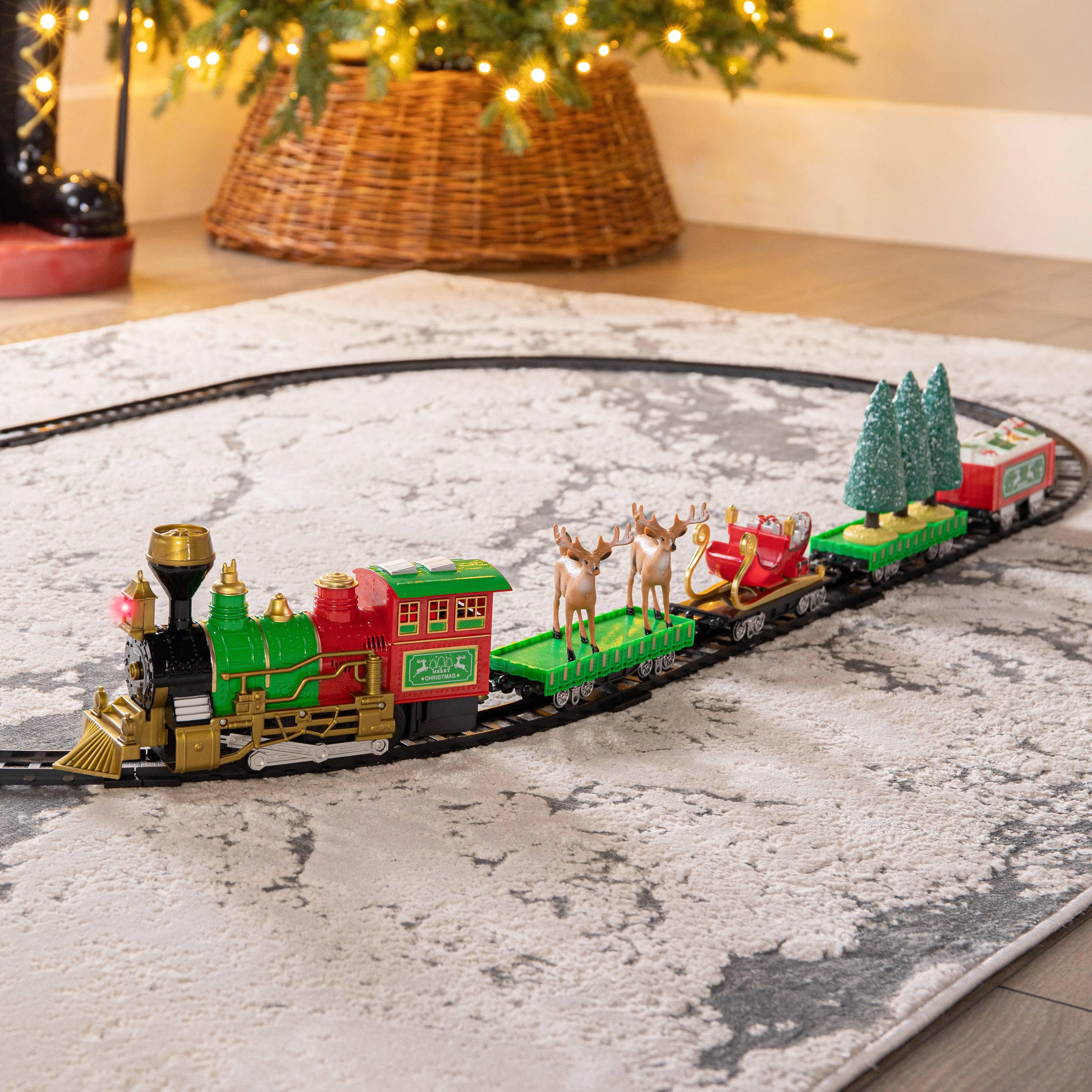 Elf Train Set With Lights and Music