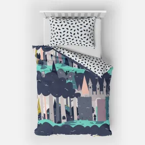 Enchanted Forest Kids Bedding by Pea with Vinyl Sticker Set