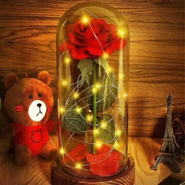 Enchanted Rose Lamp w/USB