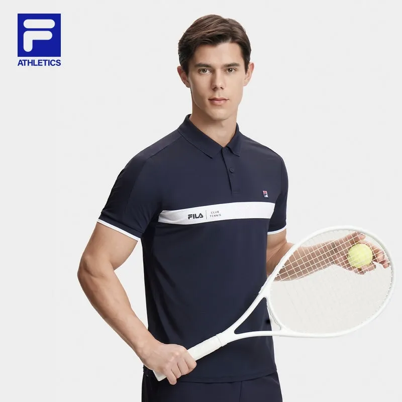 FILA CORE ATHLETICS TENNIS Men Short Sleeve Polo (Navy / White)