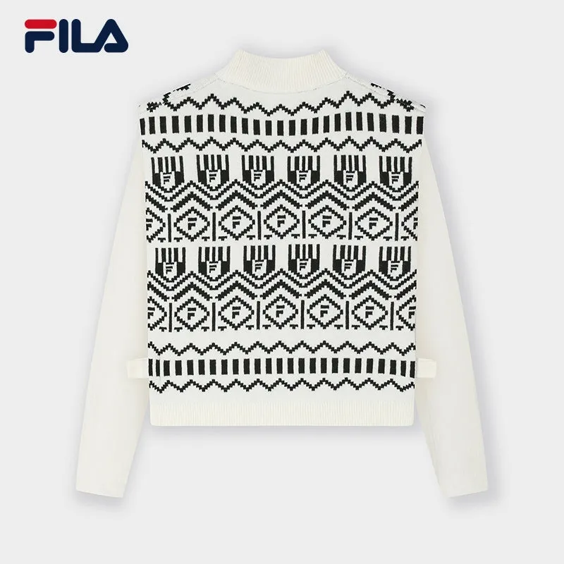 FILA CORE WHITE LINE EMERALD Women Knit Sweater in Ash