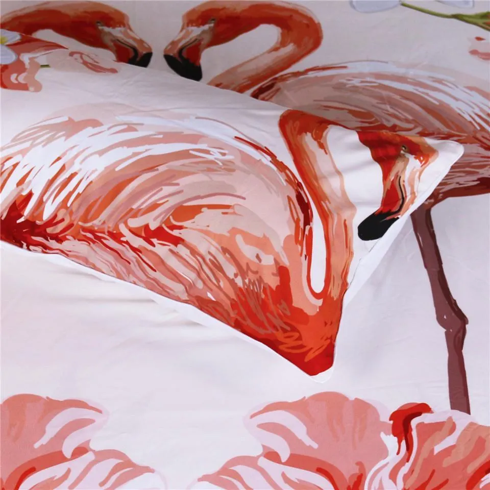 Flamingo and Hibiscus Passion Bedding Set