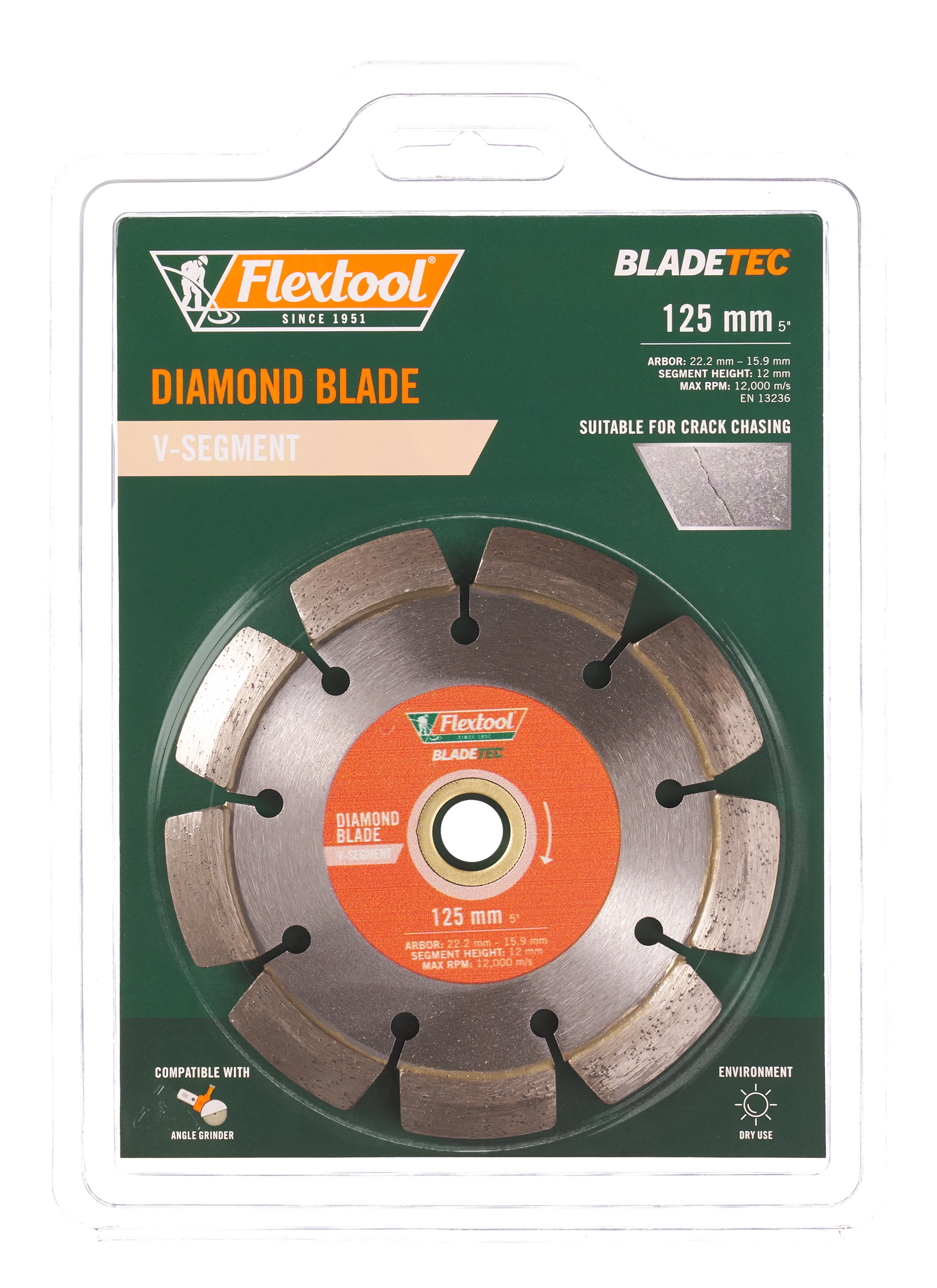 Flextool BladeTec Diamond Blade -  V-Segment 125 mm 5""