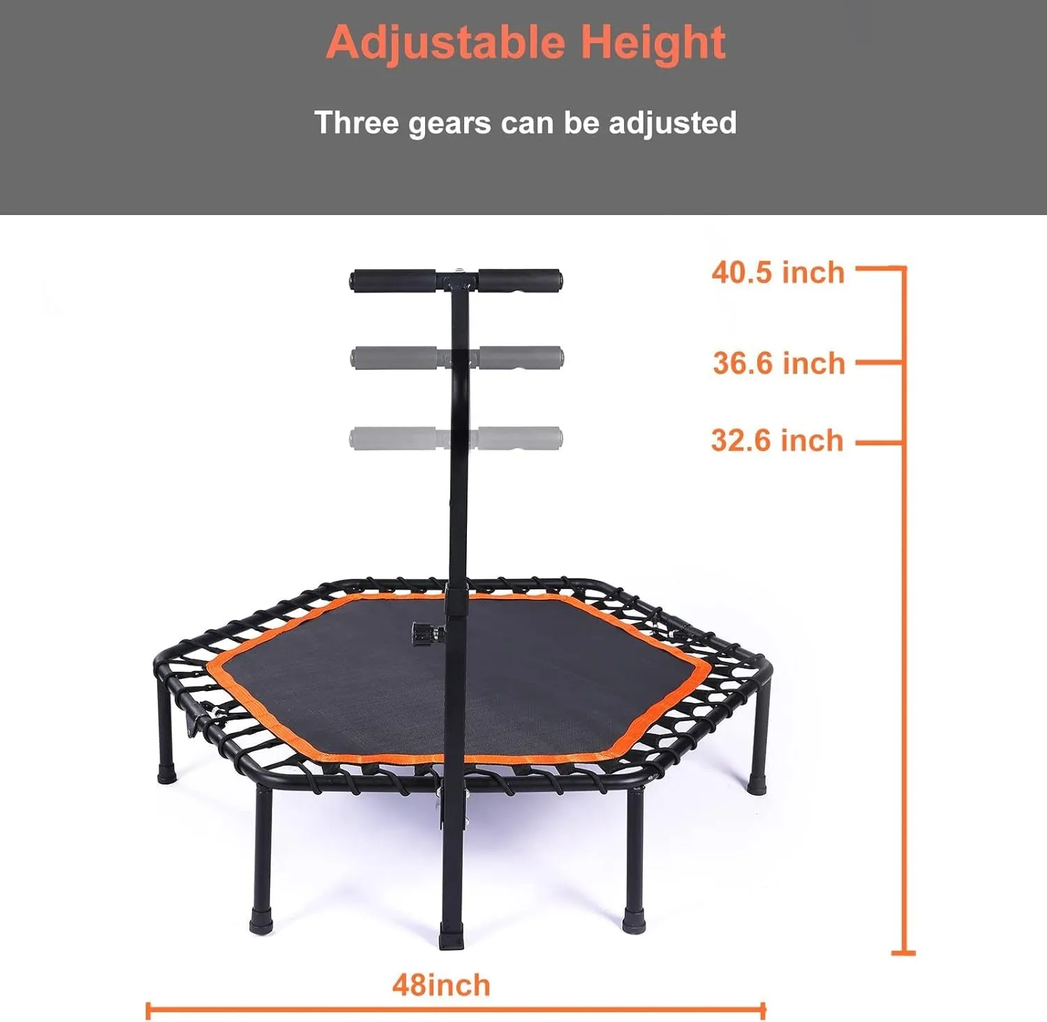 Foldable Mini Trampoline Rebounder 42Inch 150KG