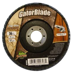 GatorBlade 9703 Flap Disc, 4 in Dia, 5/8 in Arbor, 36 Grit, Zirconium Oxide Abrasive :EA: QUANTITY: 1