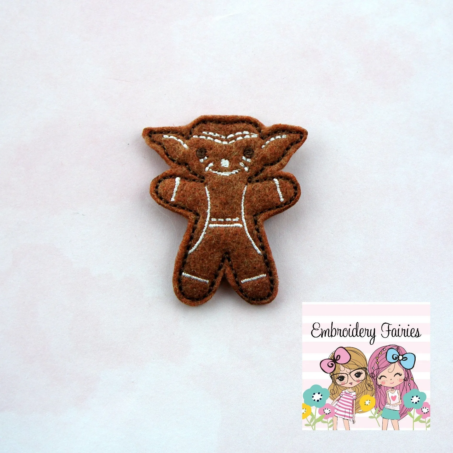 Gingerbread Yoda Feltie File - Feltie Design - Christmas Feltie - Machine Embroidery Design - Feltie Designs - Feltie Pattern - Feltie File