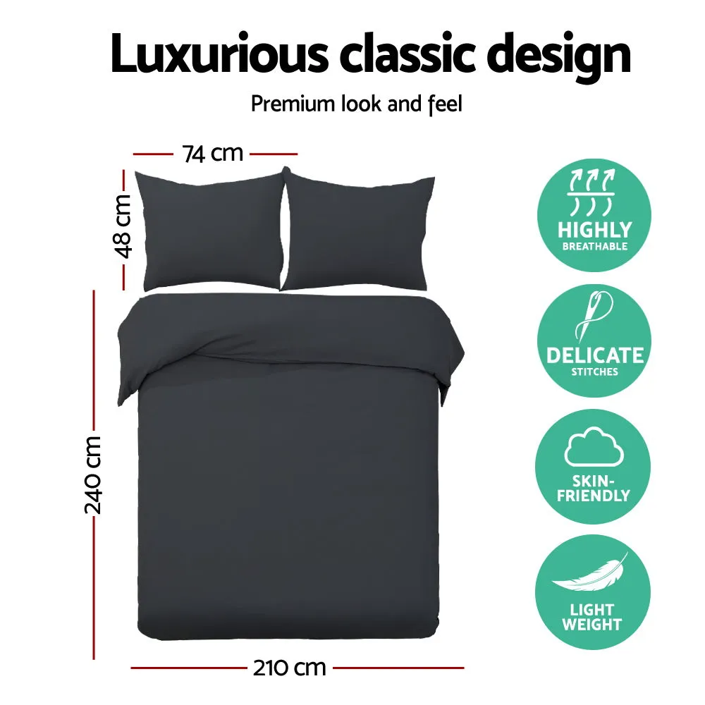 Giselle Quilt Cover Set Classic Black - King