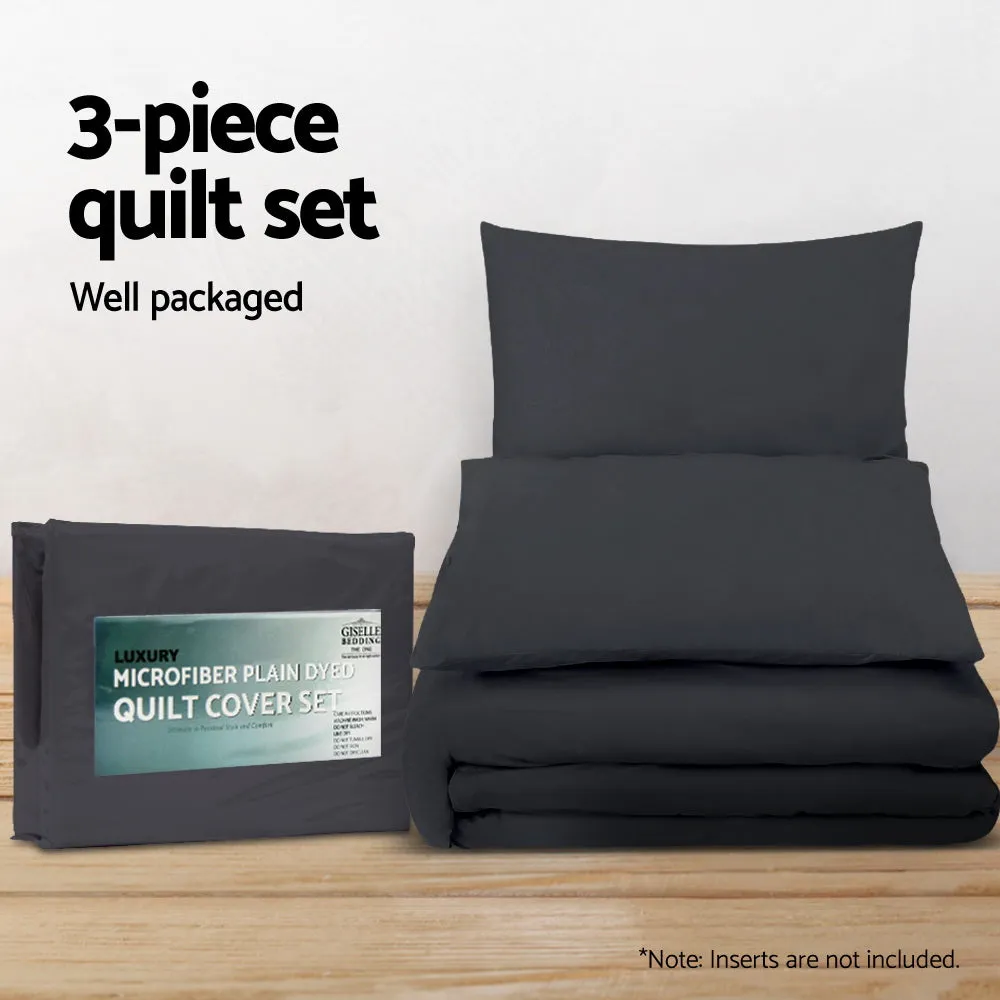 Giselle Quilt Cover Set Classic Black - King