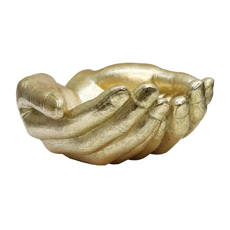 Golden Cupped Hands XL Decorative Ornament - Great Interior Décor