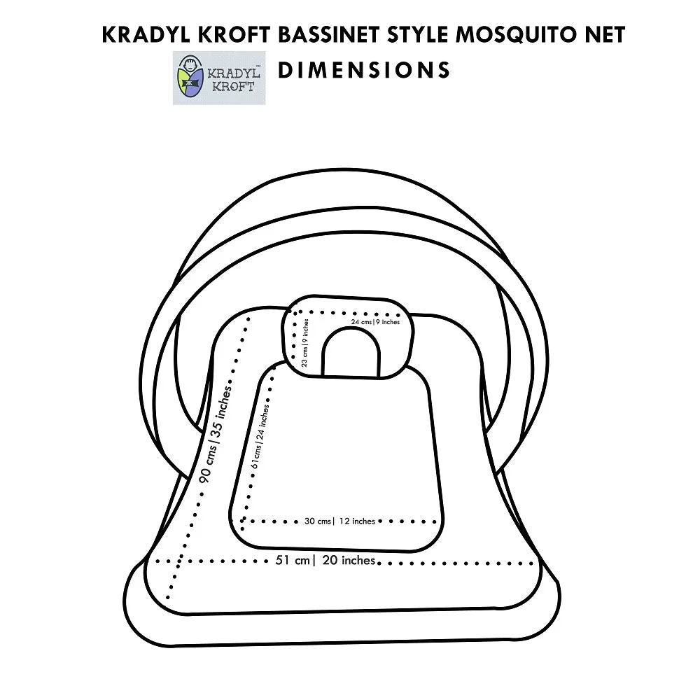 Happy Zoo - Kradyl Kroft Bassinet Style Mosquito Net Bedding for Infants