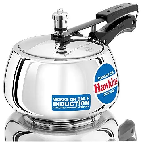 Hawkins Stainless Steel Contura 3 Litre Inner Lid Pressure Cooker Induction Compatible