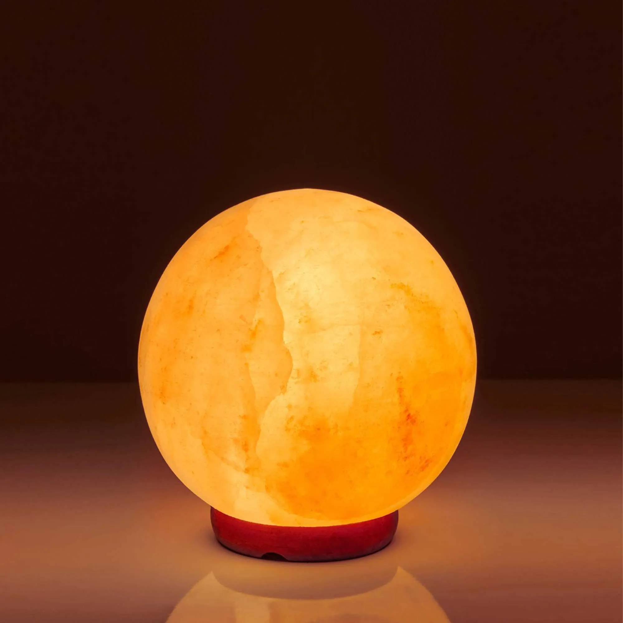 Himalayan Pink Salt Lamp - 6.5" Inches Ball Sphere Shape Carved Crystal Rock