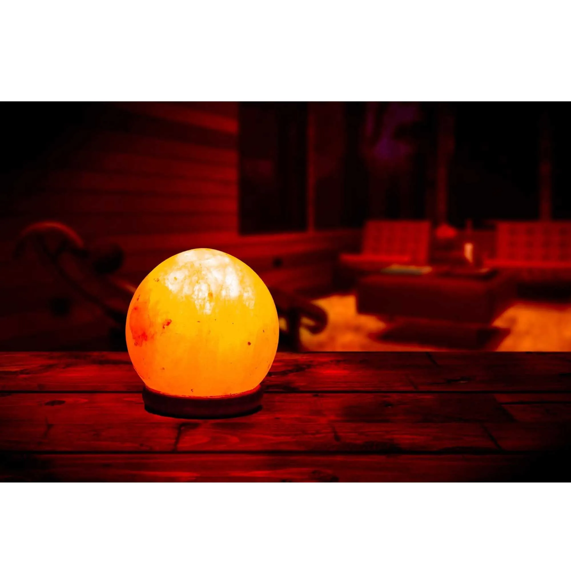 Himalayan Pink Salt Lamp - 6.5" Inches Ball Sphere Shape Carved Crystal Rock