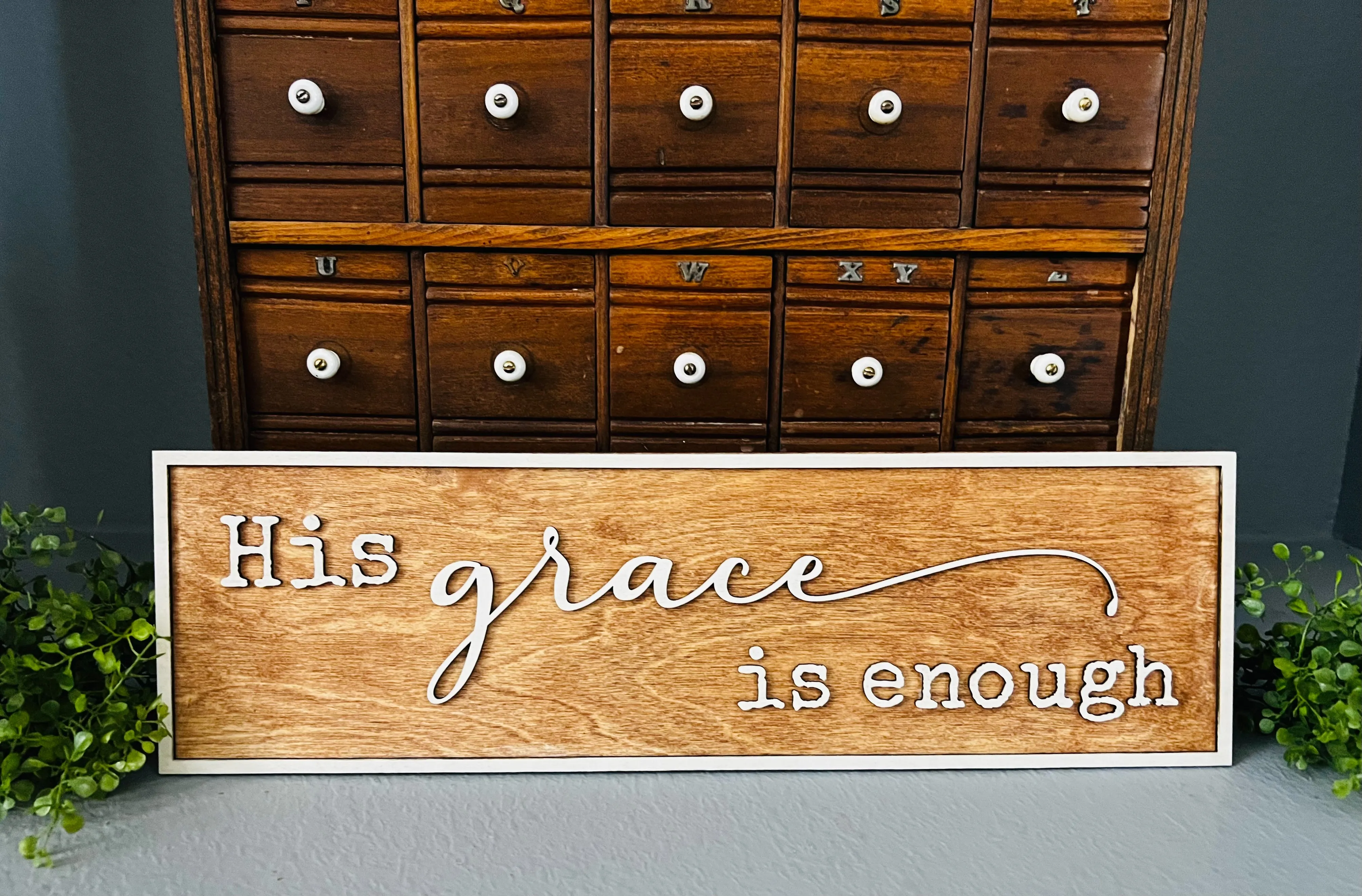 His Grace is Enough SVG Religious Shelf Sitter Laser Ready SVG