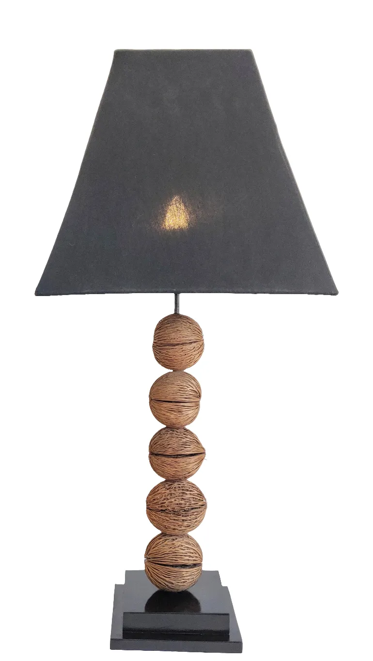 Home Decor: Lighting fixture.
Beautiful Table lamp with handcrafted coconut shells art.