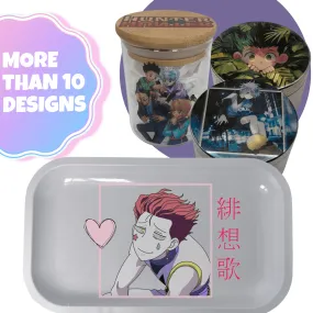 HxH Hunter Hunter Anime Spice Grinder, Stash Jar, Rolling Tray Set