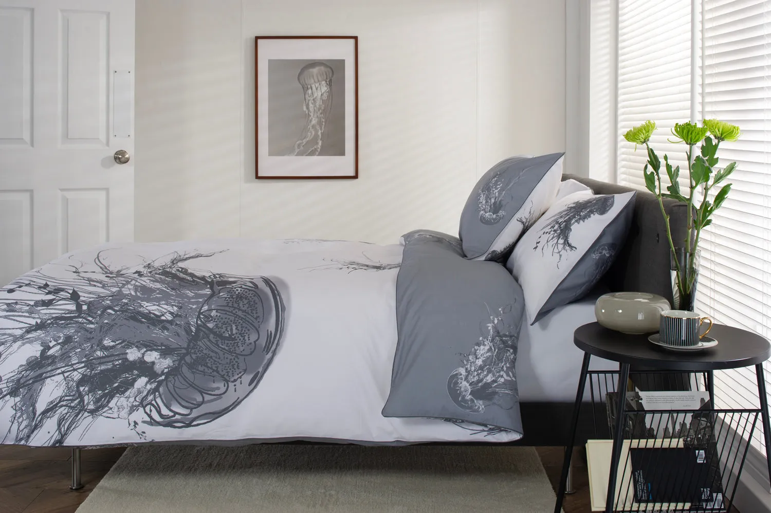 Jellyfish Printed Percale Cotton Duvet Set