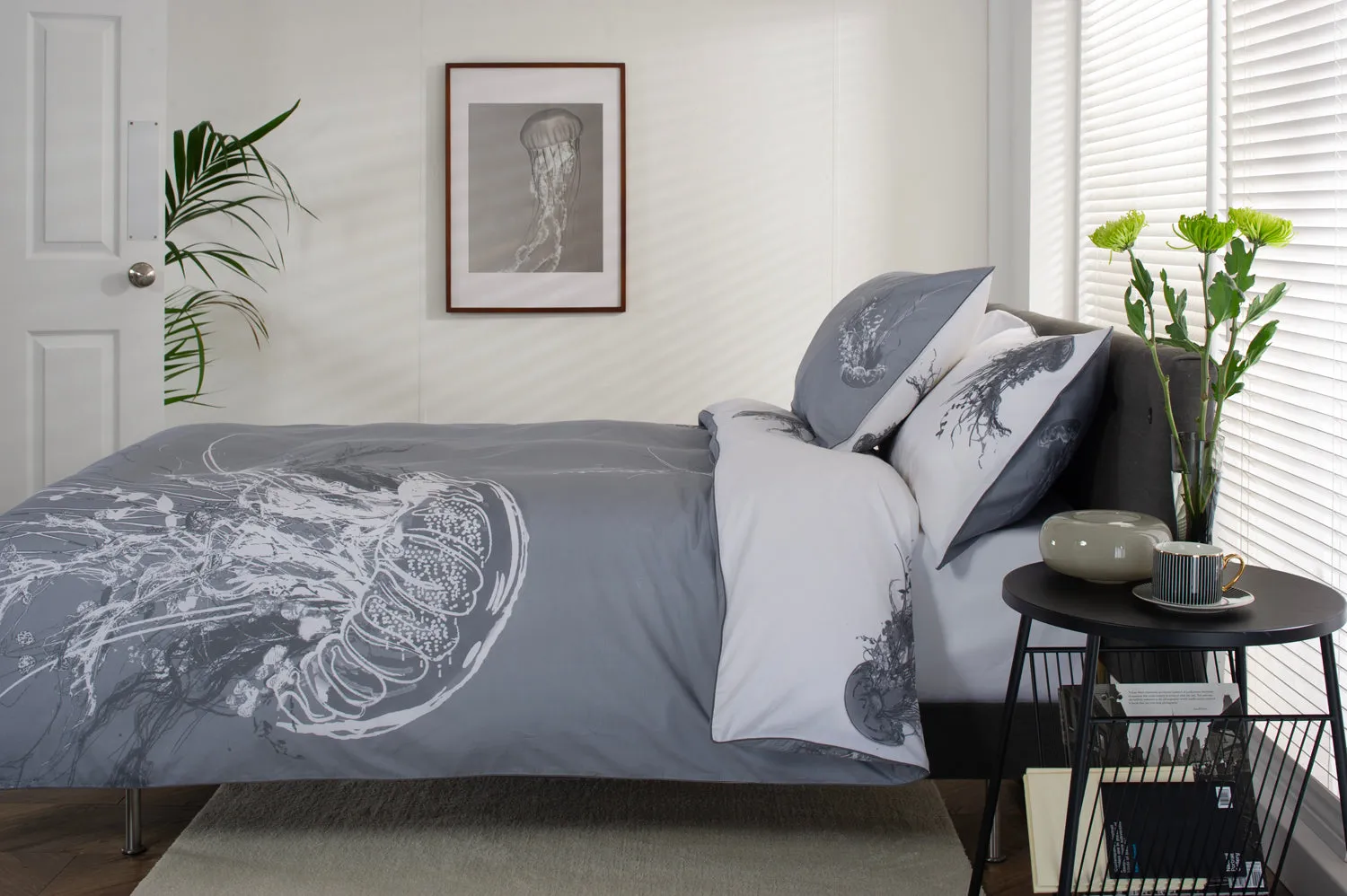 Jellyfish Printed Percale Cotton Duvet Set