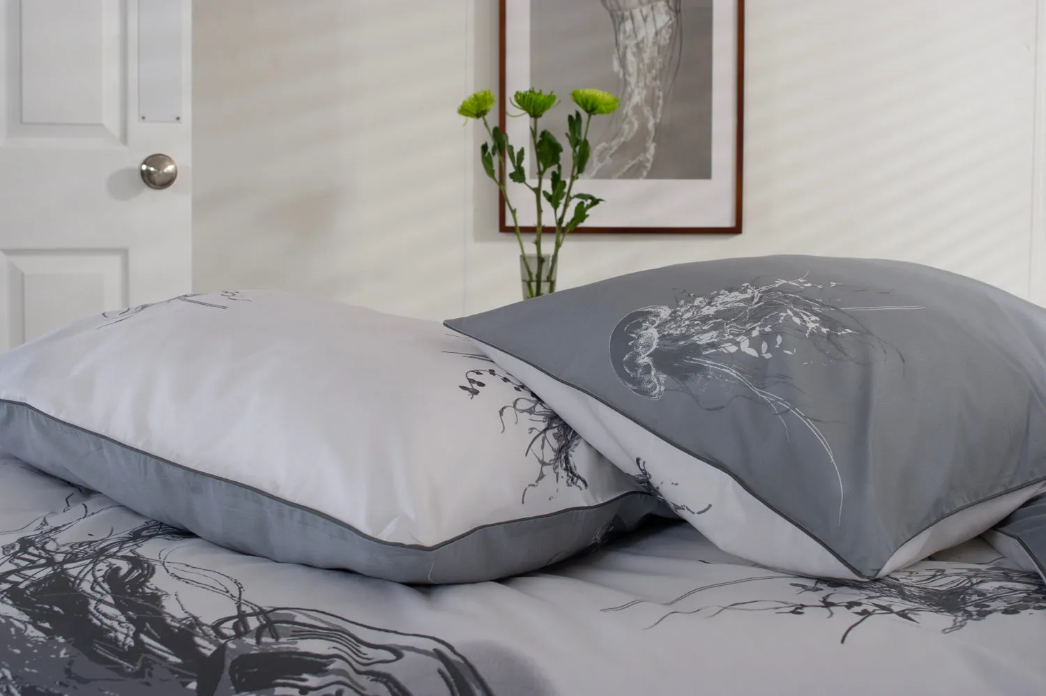 Jellyfish Printed Percale Cotton Duvet Set