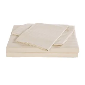 Kensington 1200 Thread Count 100% Egyptian Cotton Sheet Set Stripe Hotel Grade Queen Sand