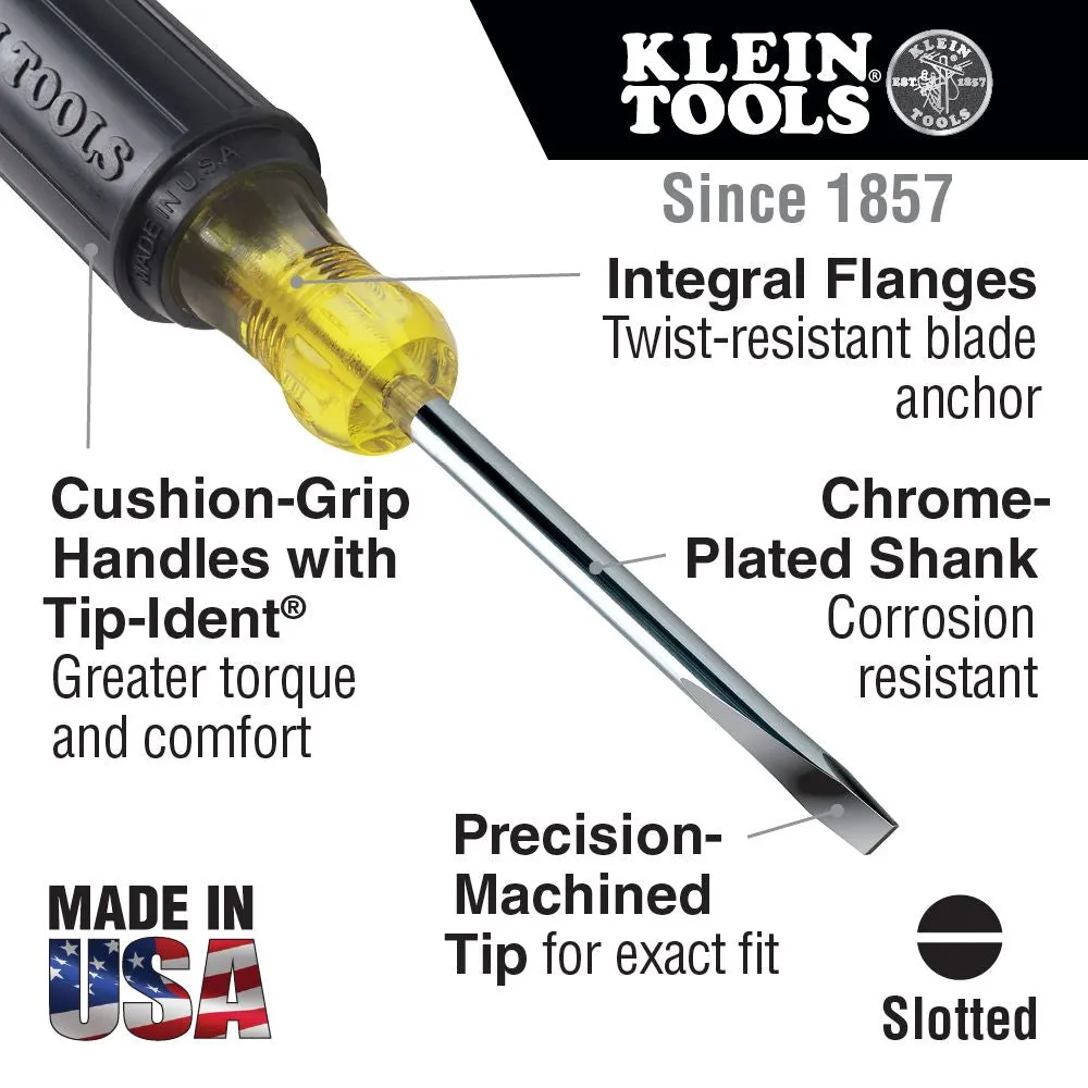 Klein 85445 Screwdriver Set, Slotted, Phillips and Square, 5-Piece