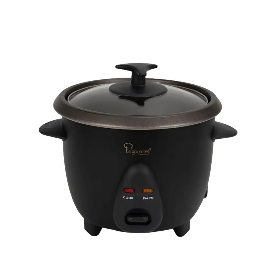 La gourmet RC06B (Black) 0.6L Non-Stick Inner Pot & Steamer Rice Cooker