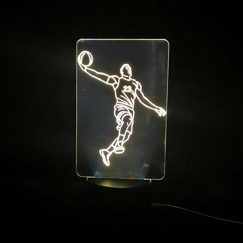 LAL LeBron James dunk 3D lamp -1/3/7/16 colors lamp base pendant