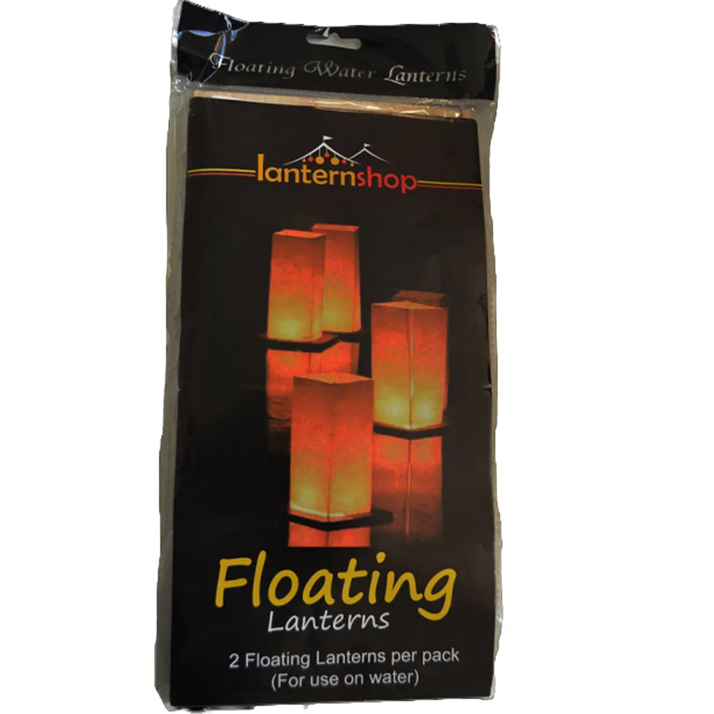 Large floating bamboo/white paper lanterns with candles - 2 per pack