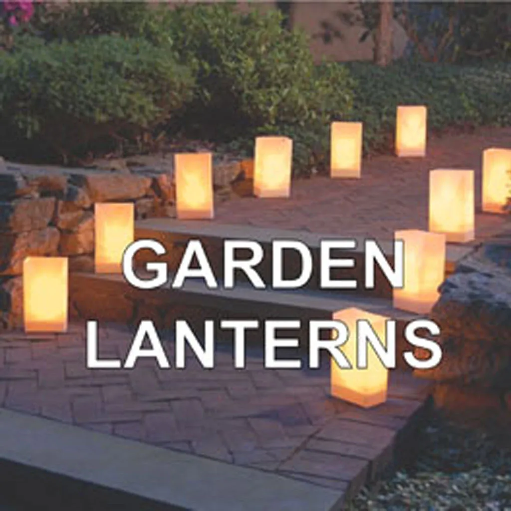 Large floating bamboo/white paper lanterns with candles - 2 per pack