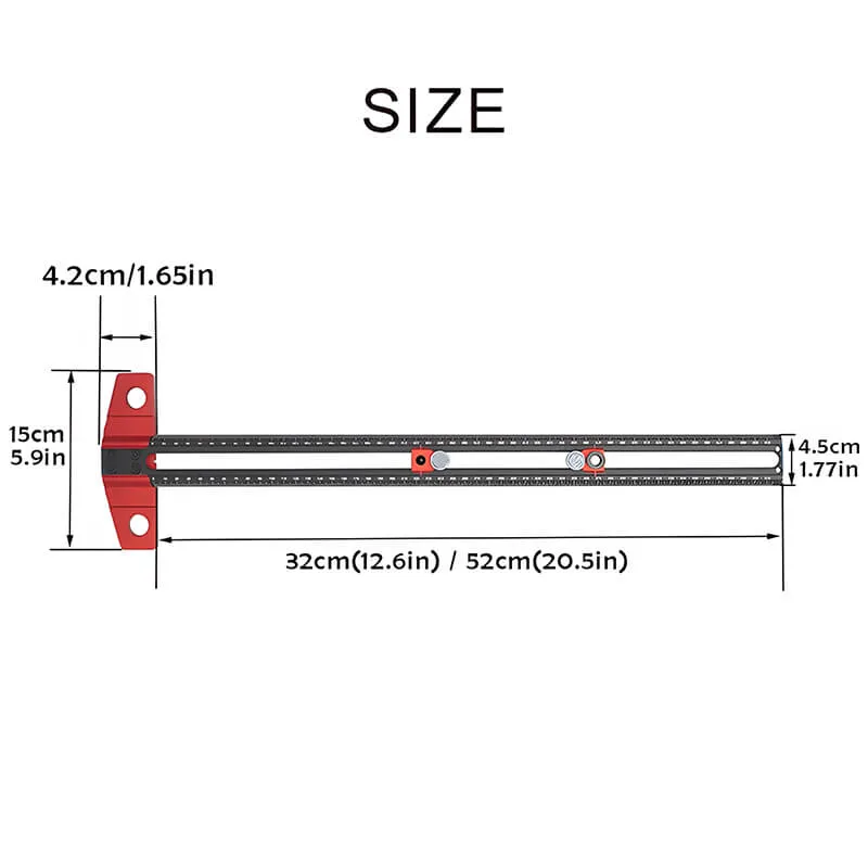 Levoite™ Drilling Positioning Ruler Drill Guide Locator Marking T-Square