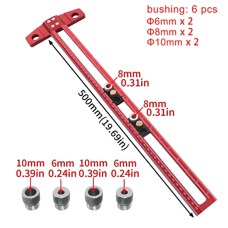 Levoite™ Drilling Positioning Ruler Drill Guide Locator Marking T-Square