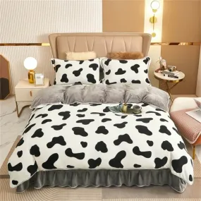 Light Luxury Thickened Milk Fleece Warm Bed Sheet Set