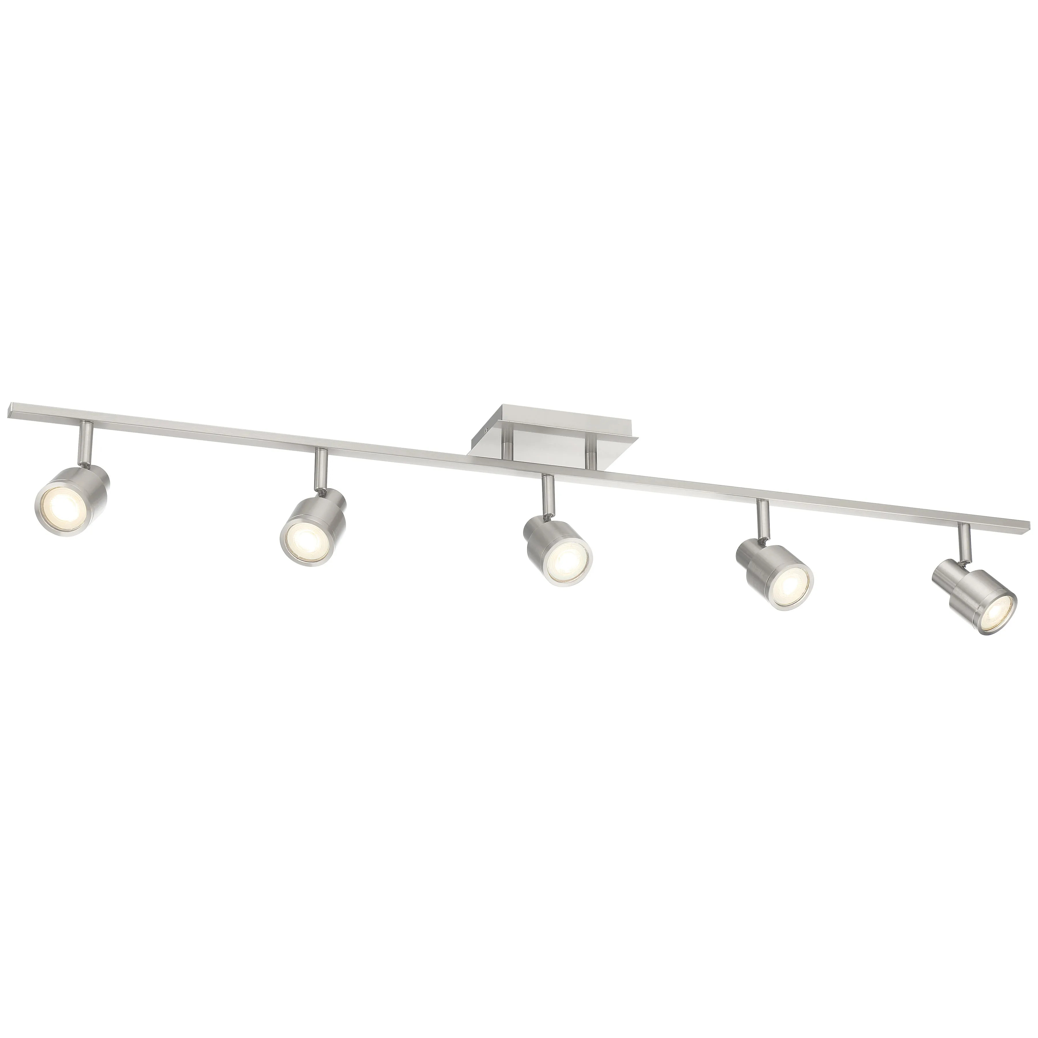 Lincoln 5 Light Adjustable LED Track Light Fixture, Brushed Steel