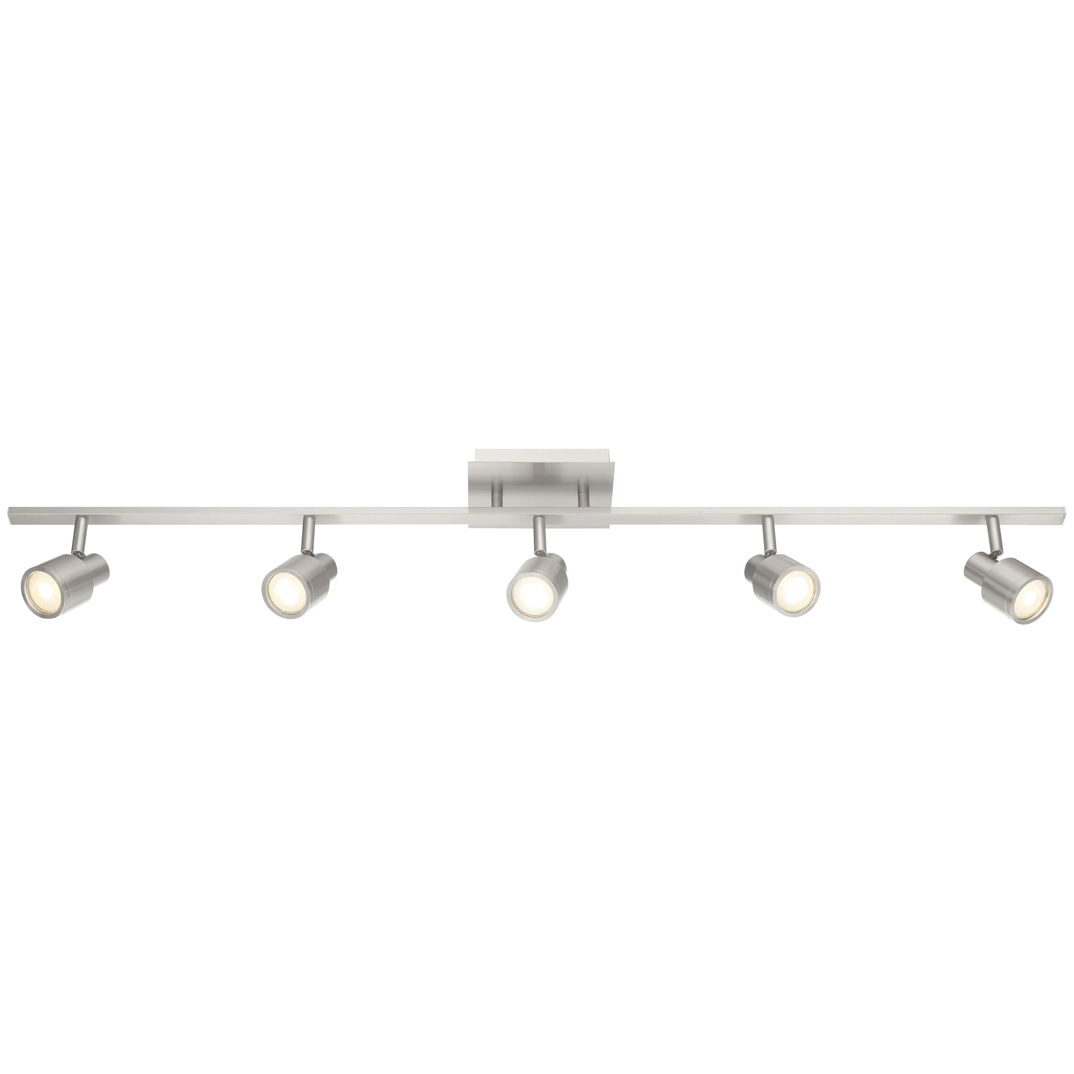 Lincoln 5 Light Adjustable LED Track Light Fixture, Brushed Steel