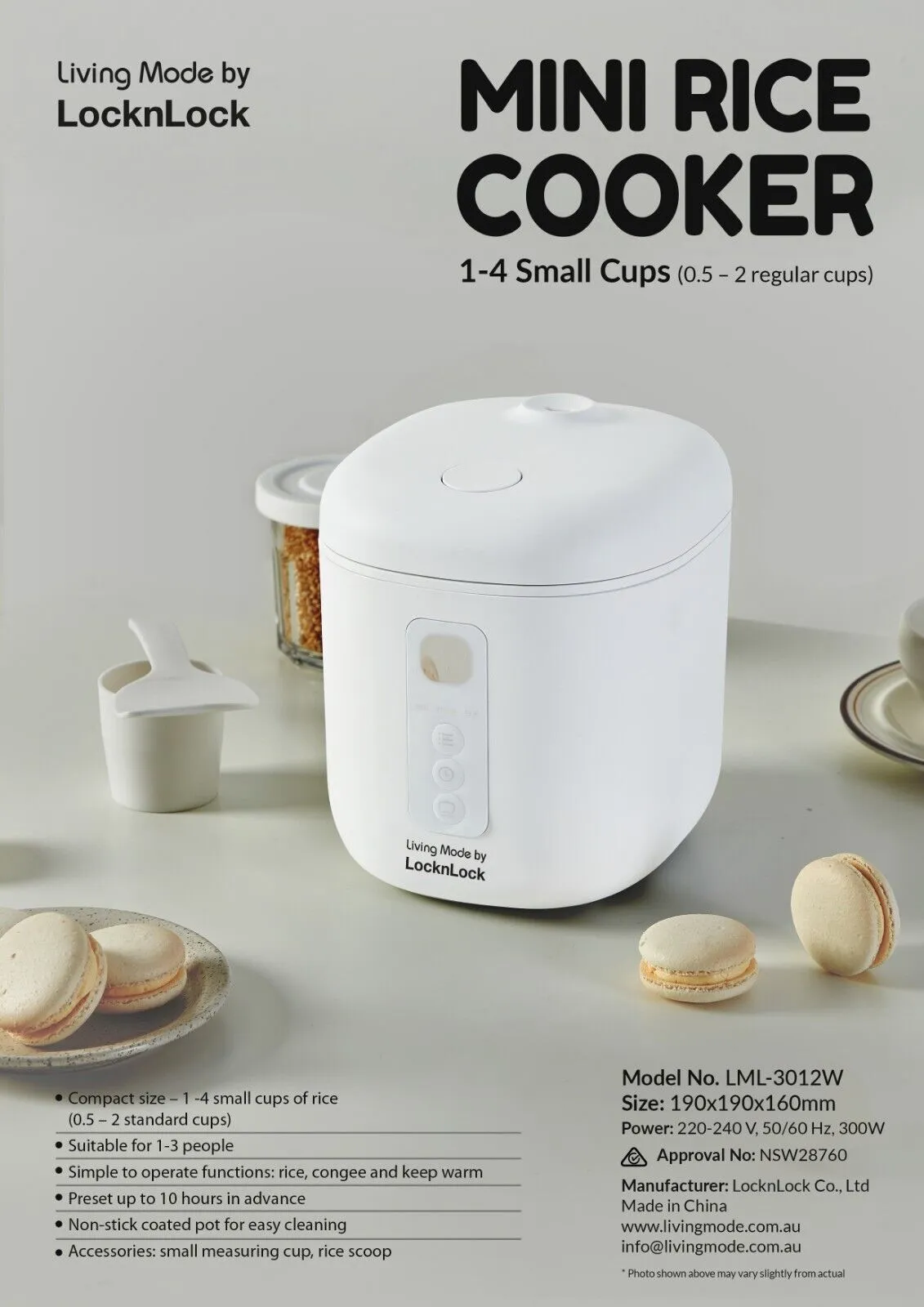 LocknLock Living Model Macaron Rice Cooker 2 Cups