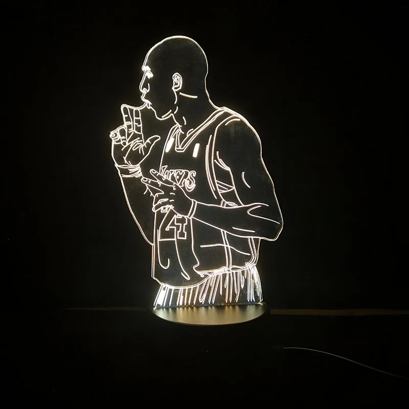 Los Angeles Lakers Kobe Bryant 3D lamp souvenir-1/3/7/16 colors lamp base