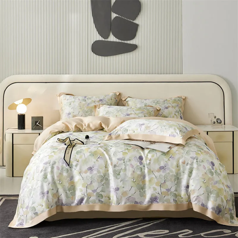 Luxurious Tencel Bedding Set – Spring & Summer Floral 4-Piece Set for Ultimate Comfort