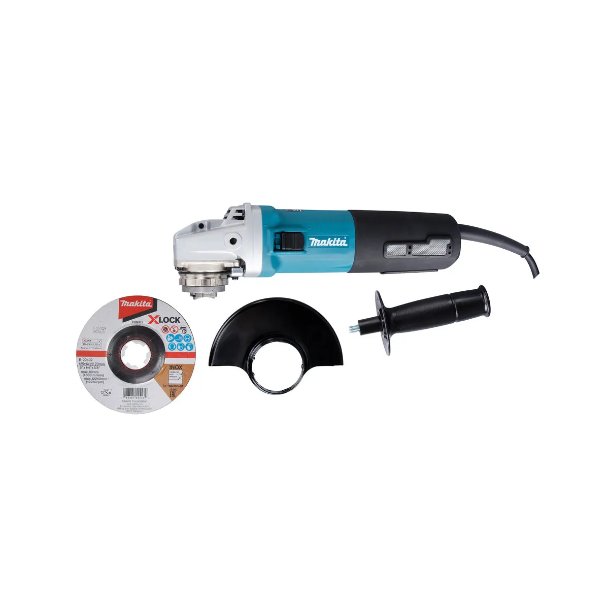 Makita GA5080RX05/1 125mm Corded Angle Grinder 110V Heavy-Duty Grinder for Precision Cutting & Grinding